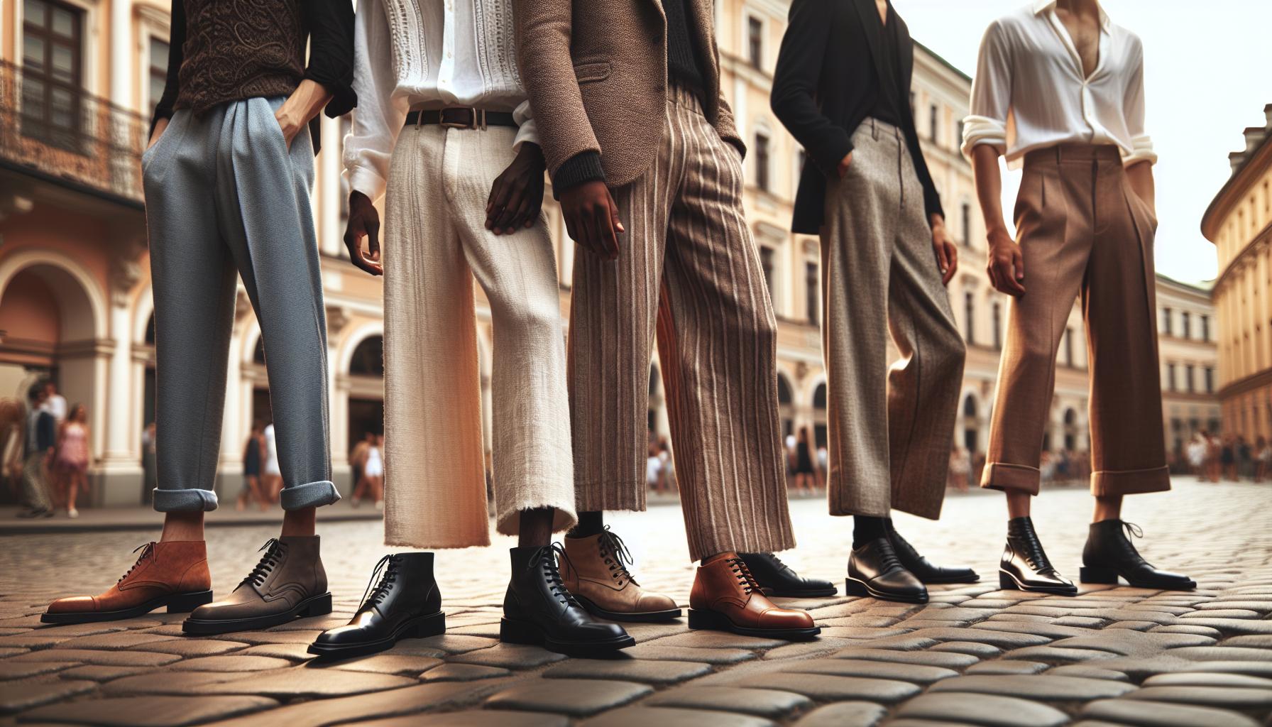 Les matières idéales de chaussures pour pantalons larges